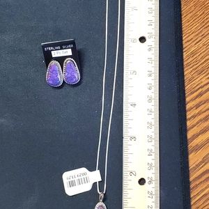 HT Sterling silver & purple turquoise set